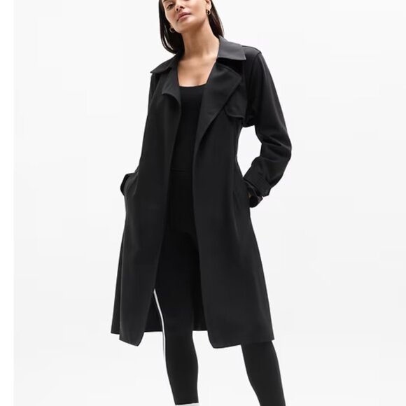 Athleta the Stellar Trench in Black - Size Medium - Picture 1 of 9